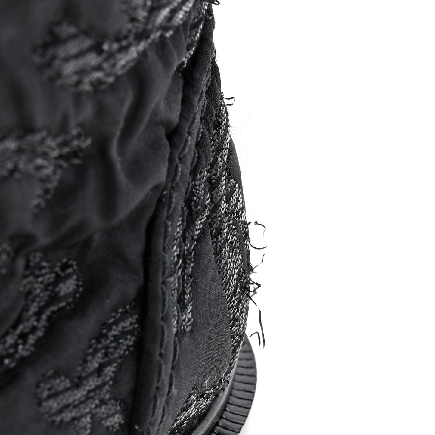 Grosgrain Tweed Pearl CC Combat Short Boots 37 Black