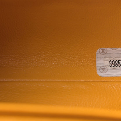 Chanel Lambskin Quilted Flap Clutch Yellow 8 of 12
