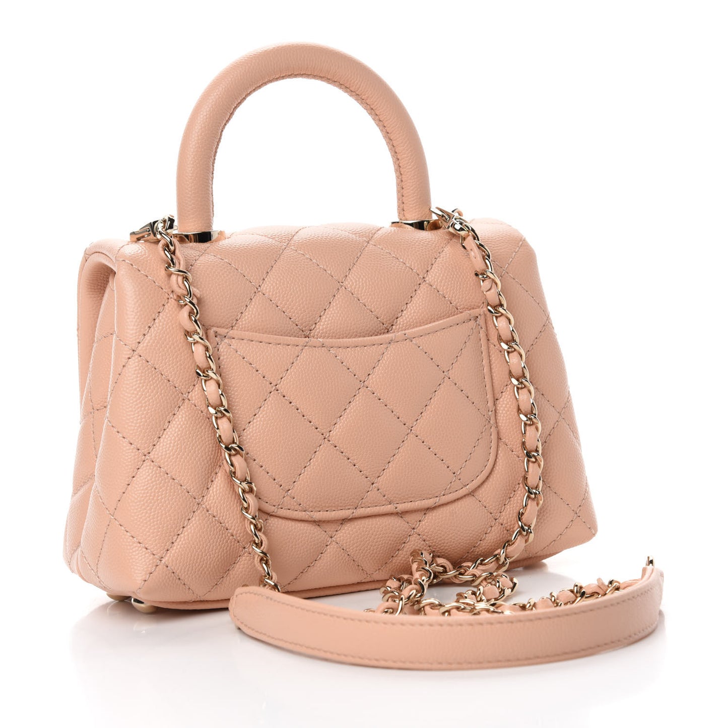 Caviar Quilted Extra Mini Coco Handle Flap Light Pink