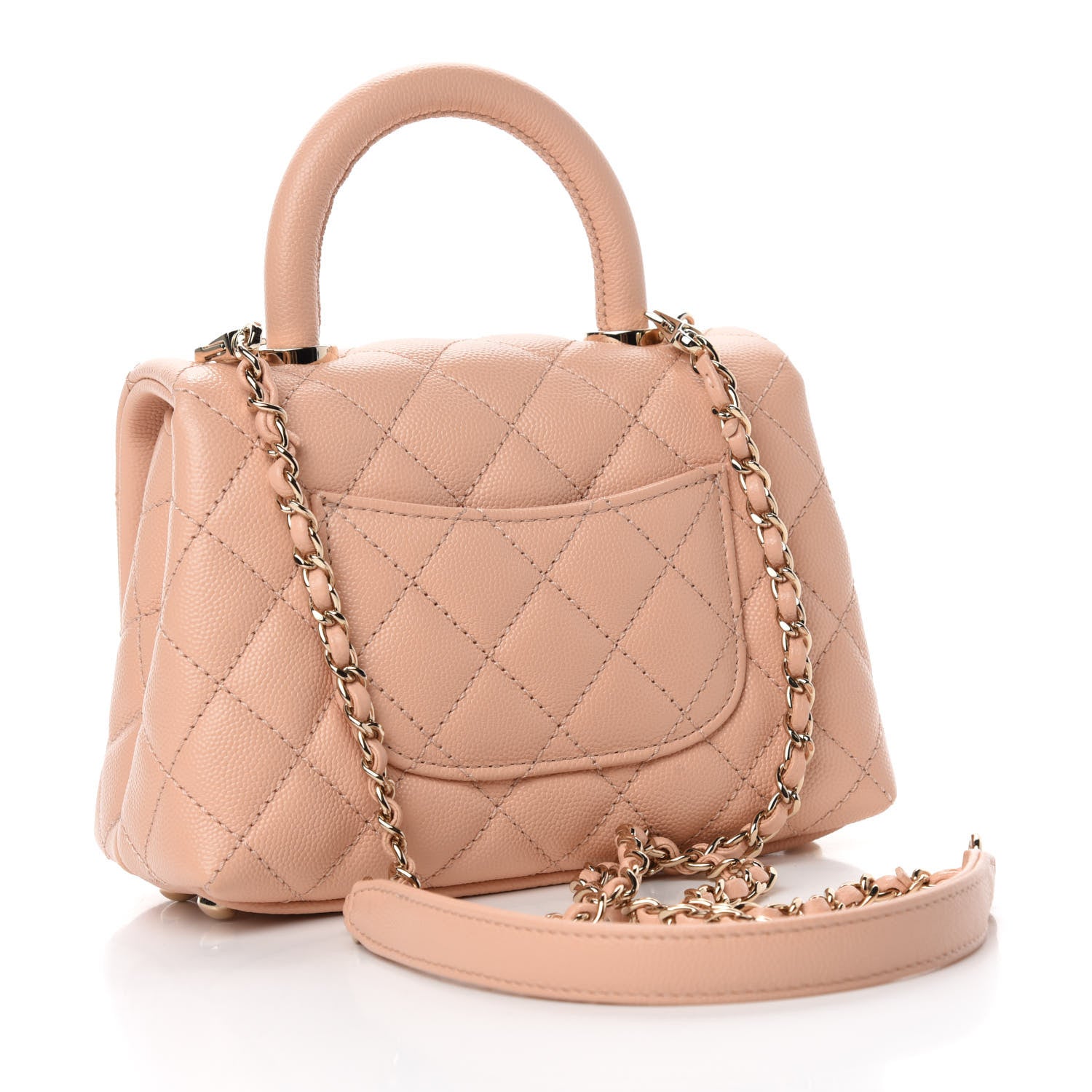 Chanel Caviar Quilted Extra Mini Coco Handle Flap Light Pink 3 of 11