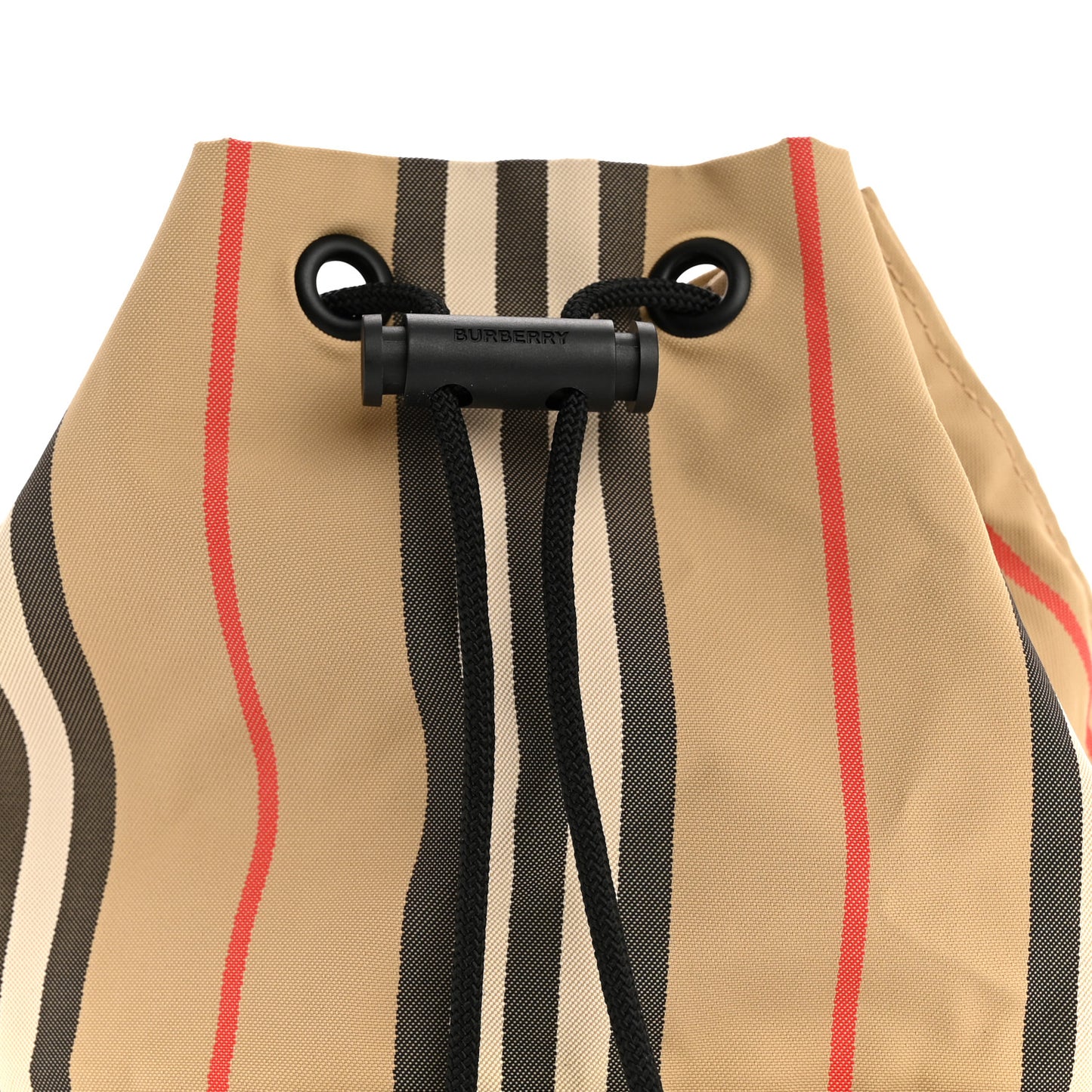 Econyl Icon Stripe Phoebe Drawcord Pouch Archive Beige