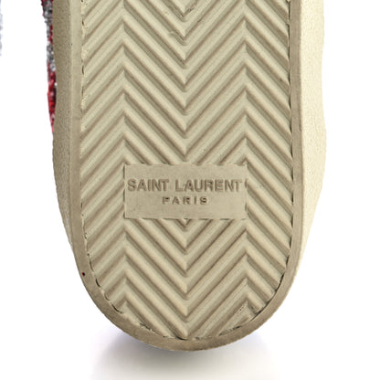 Saint Laurent Calfskin Glitter Star Court Sneakers 40 Silver Red 8 of 13