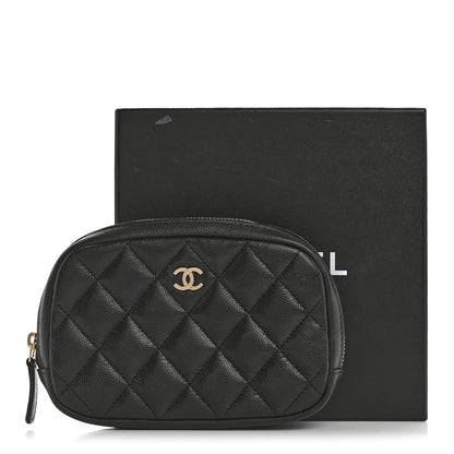 Chanel Caviar Quilted Small Curvy Pouch Cosmetic Case Black 8 of 8