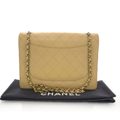 Chanel Lambskin Diamond Stitched Jumbo Flap Beige 3 of 9