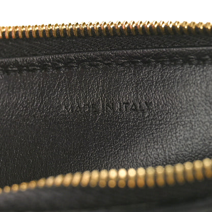 Celine Smooth Calfskin Cuir Triomphe Coin and Card Pouch With Hook Black 6 of 7