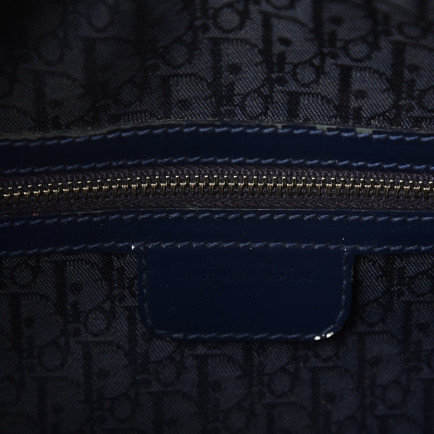 Christian Dior Patent Cannage Large Lady Dior Navy Blue 6 of 7