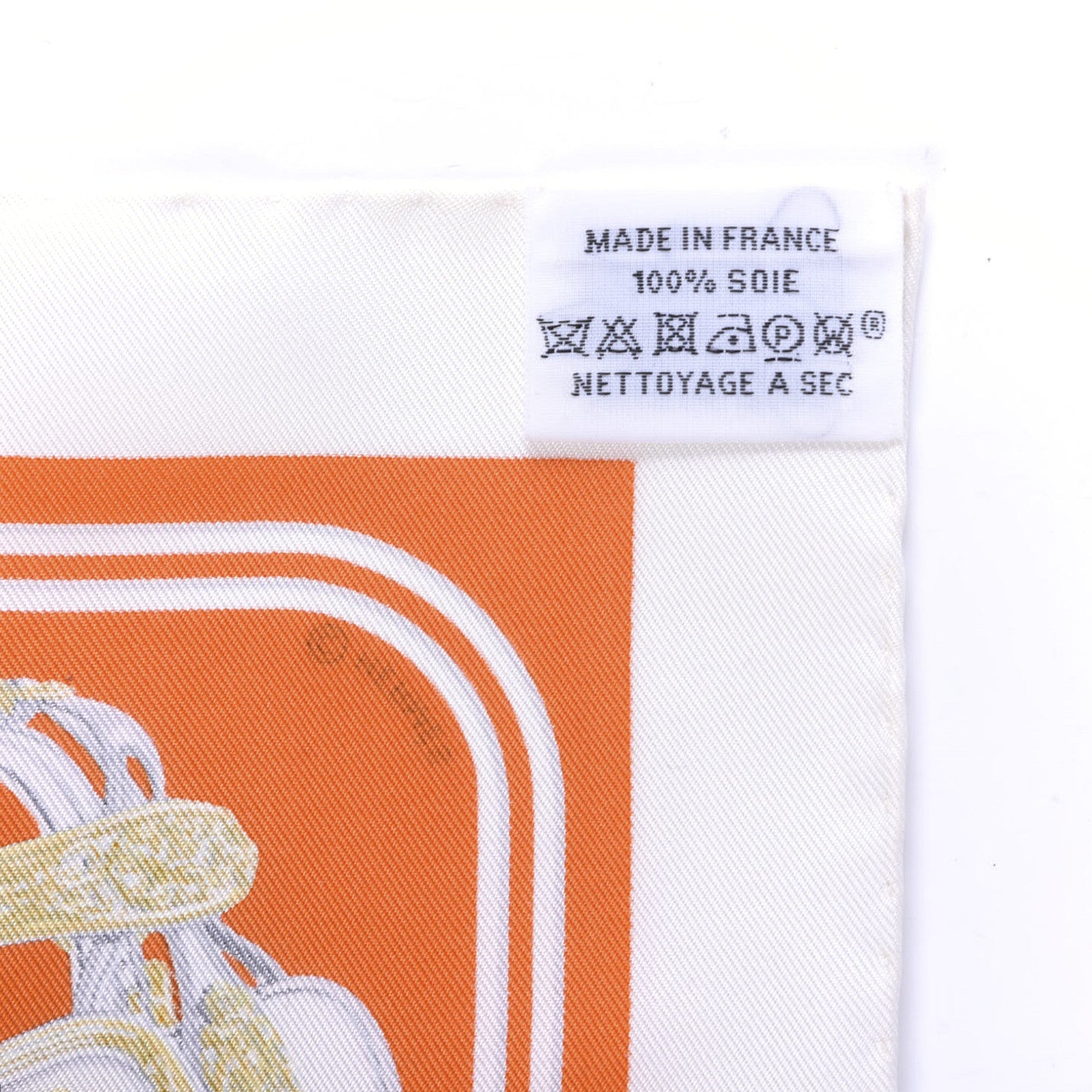 Hermes Silk Brides de Gala Nano Scarf 20 White Orange Vif 685357