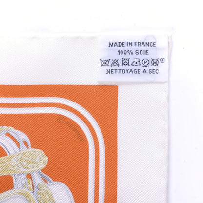 Hermes Silk Brides de Gala Nano Scarf 20 White Orange Vif 2 of 3