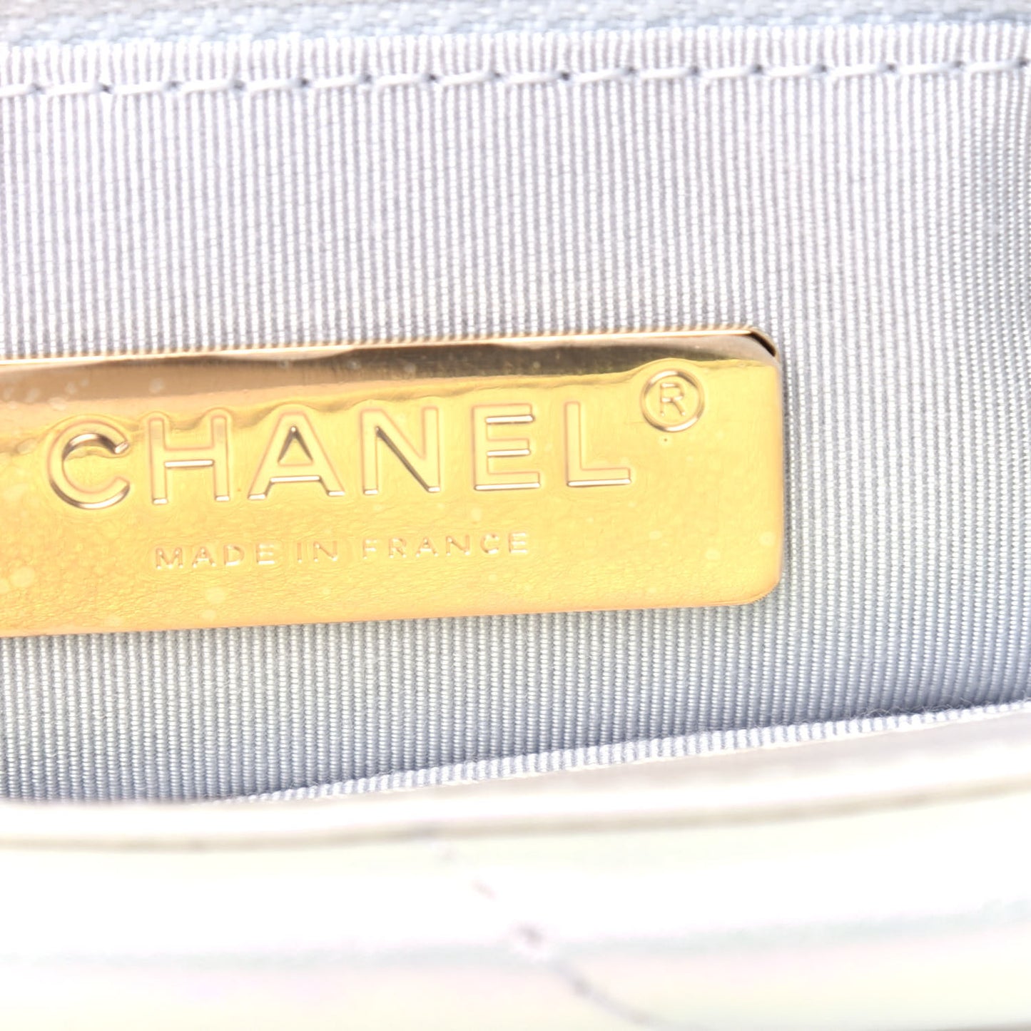 Iridescent Calfskin Quilted Medium Chanel 19 Flap White