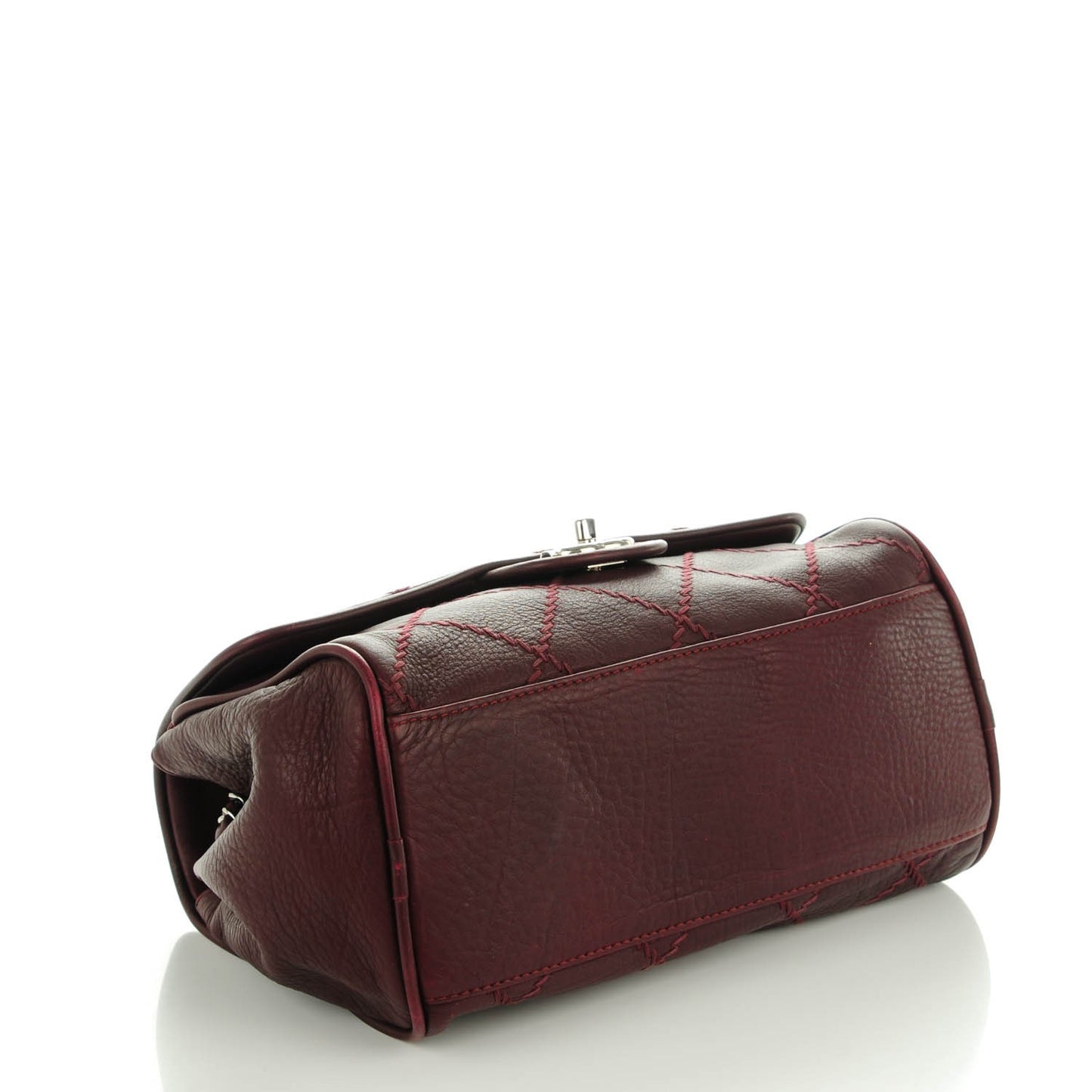Calfskin Ultimate Stitch Flap Burgundy