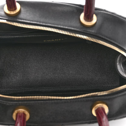 Chanel Caviar Lizard Quilted Coco Handle Bowler Black 5 of 10