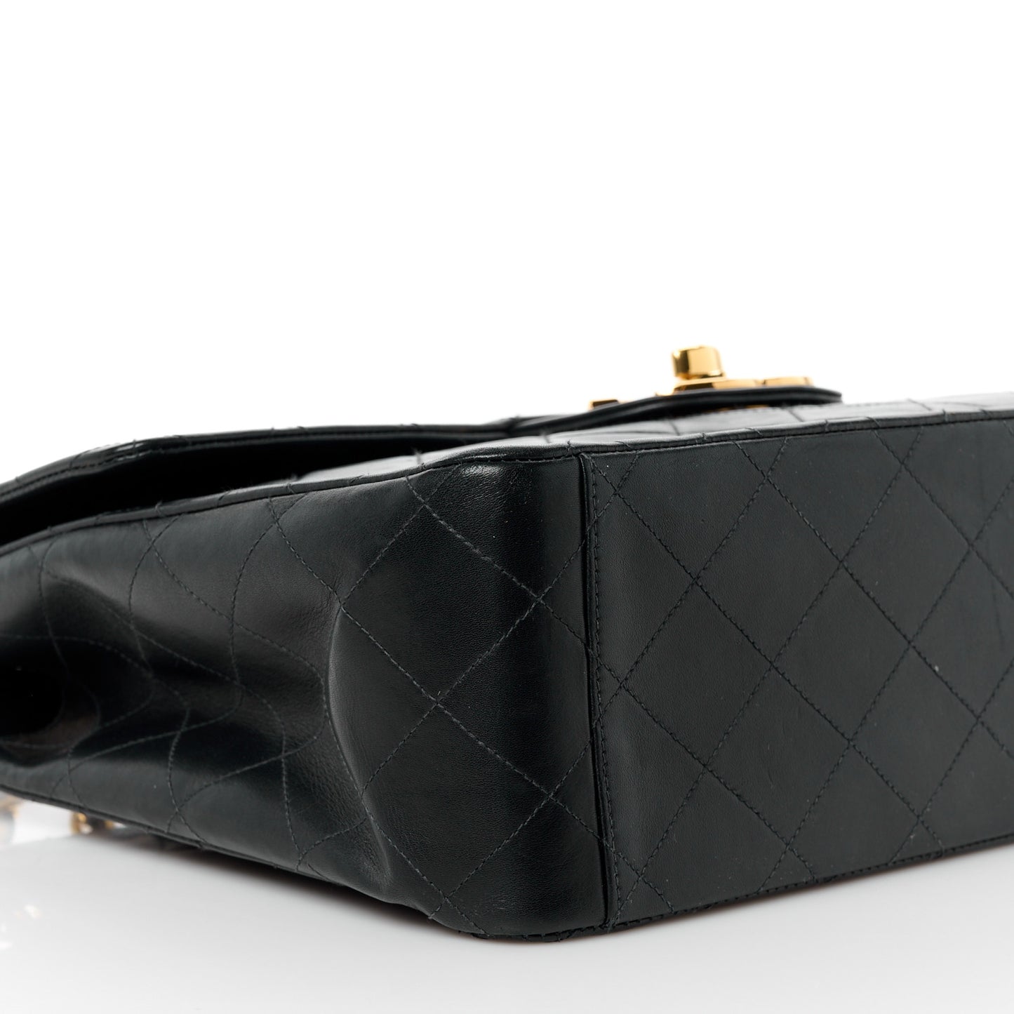 Lambskin Quilted XL Jumbo Single Flap Black