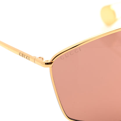 Gucci Square Frame GG0437SA Sunglasses Gold 7 of 8