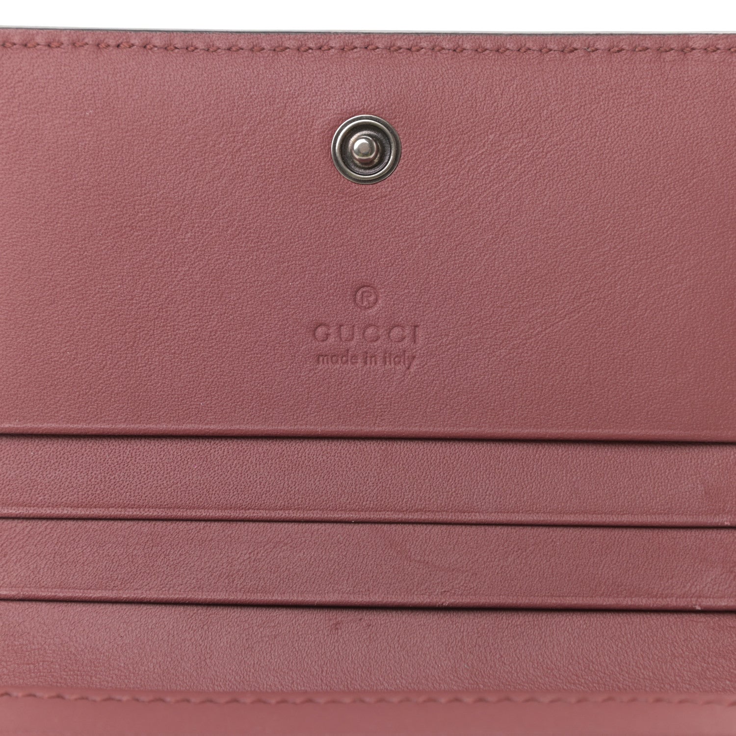Gucci GG Supreme Monogram Blooms Card Case Beige Multicolor Dry Rose 6 of 7