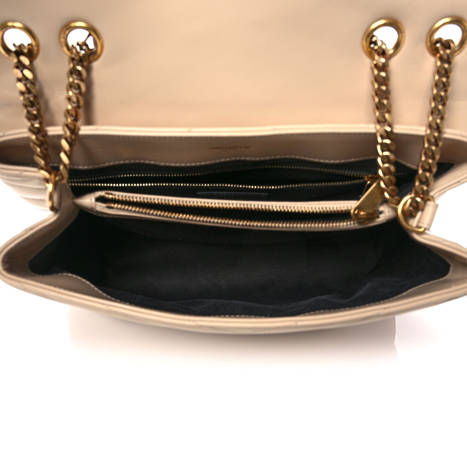 Saint Laurent Calfskin Y Quilted Monogram Medium Loulou Chain Satchel Dark Beige 5 of 11