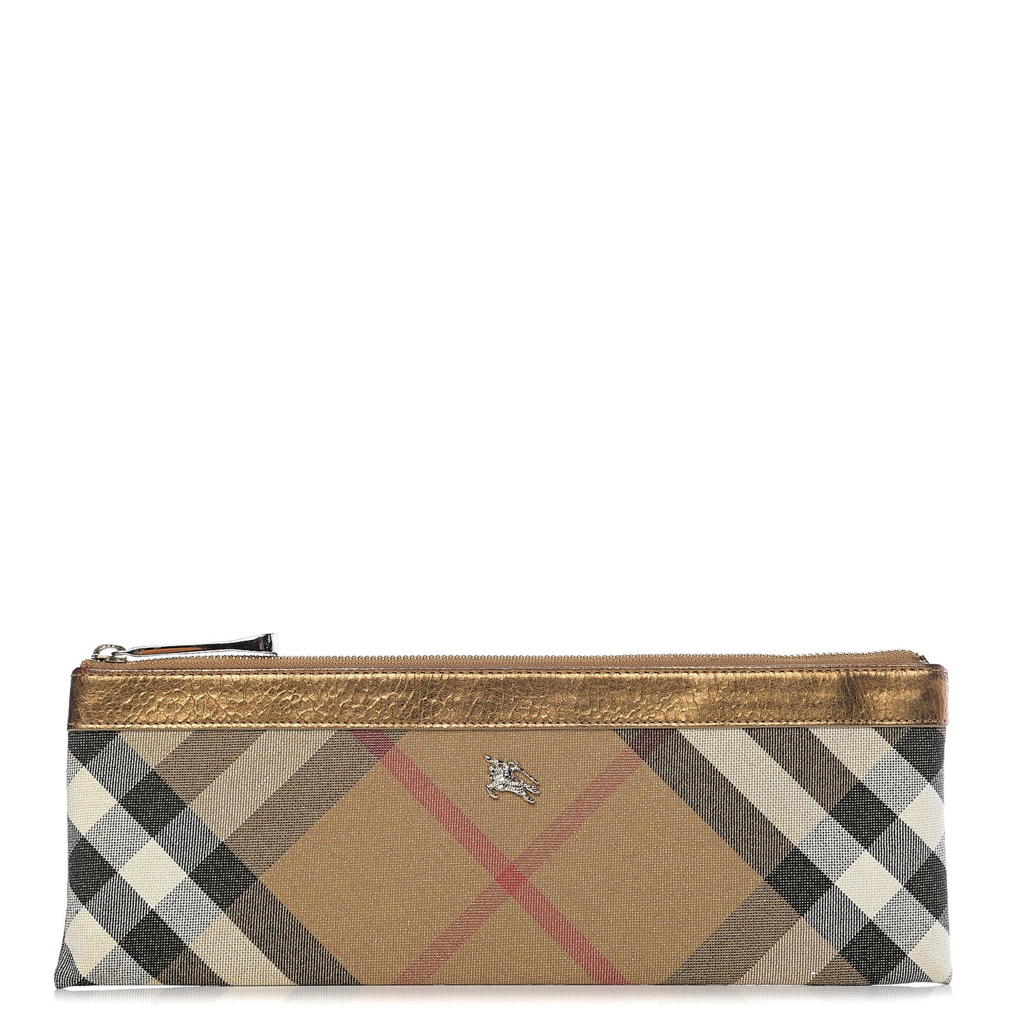 Shimmer Check Zip Pouch Gold