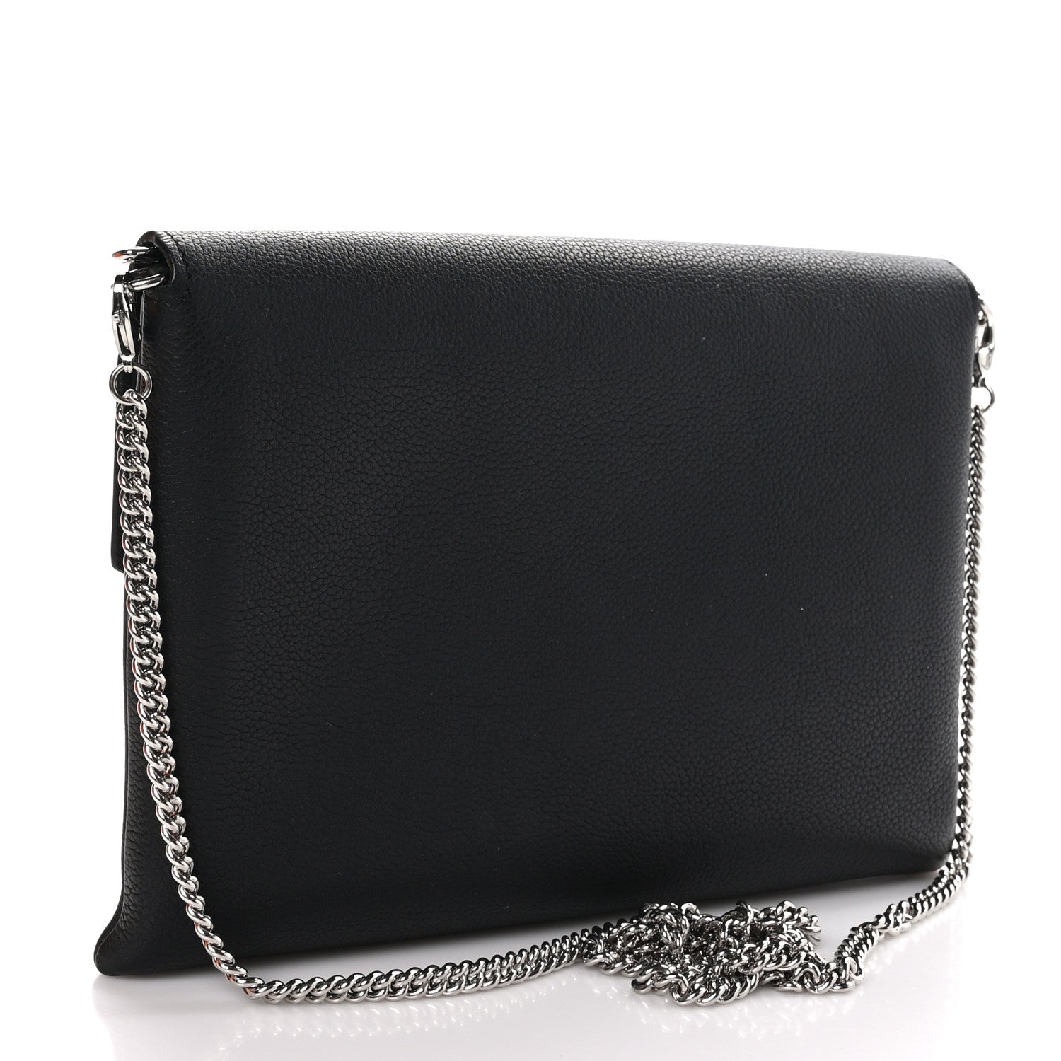Louis Vuitton LOUIS VUITTON Soft Calfskin My Lockme Chain Pochette Black 3 of 10