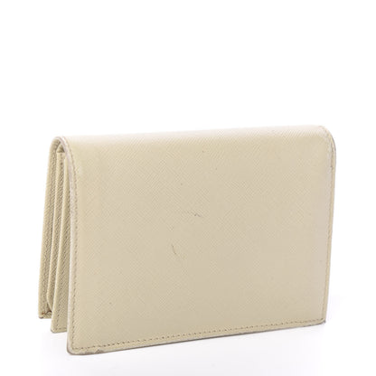 Prada Saffiano Metal Bi-Fold Wallet Cera 2 of 9
