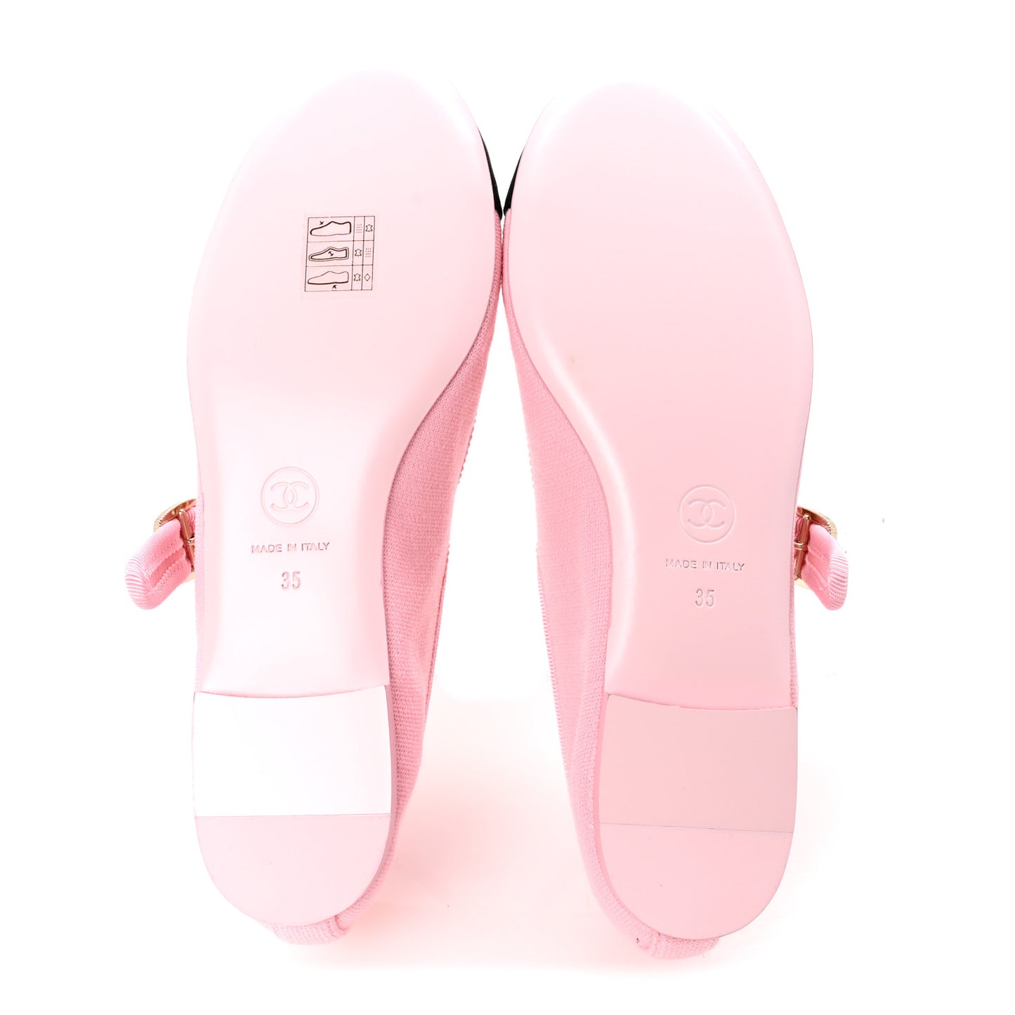 Fabric Grosgrain Mary Jane Flats 35 Light Pink Black