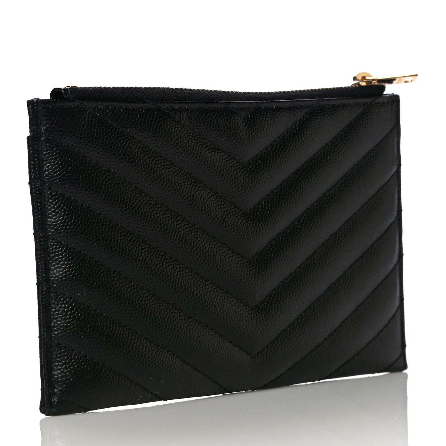 Grain De Poudre Chevron Monogram Bill Pouch Black