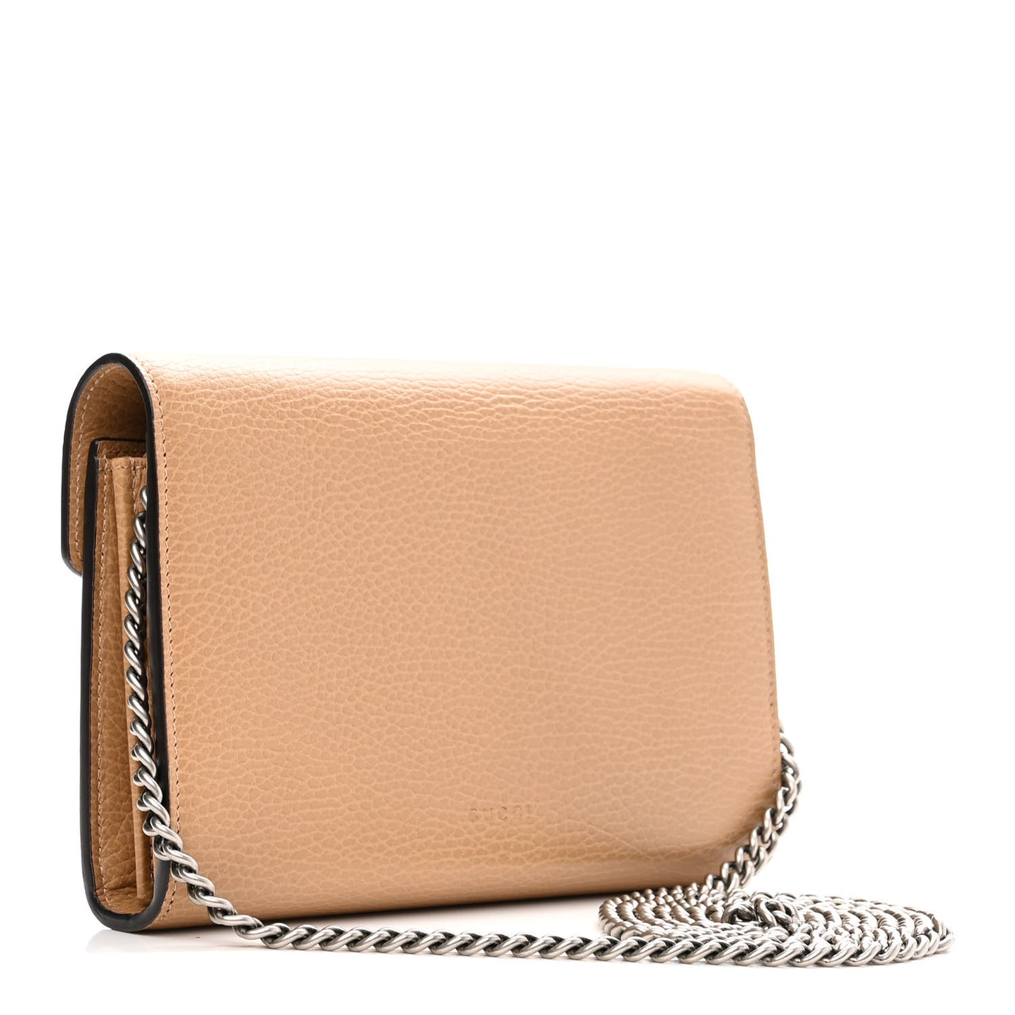 Dollar Calfskin Crystal Mini Dionysus Chain Wallet Natural Tan Black Diamond