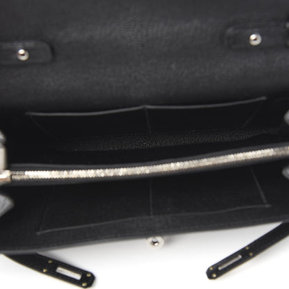 Hermes Chevre Mysore Kelly Wallet To Go Black 4 of 9