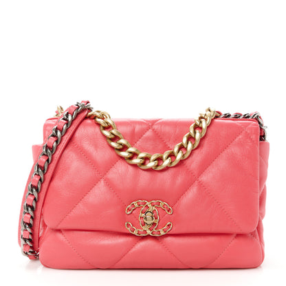 Chanel Lambskin Quilted Medium Chanel 19 Flap Dark Pink 1 of 10