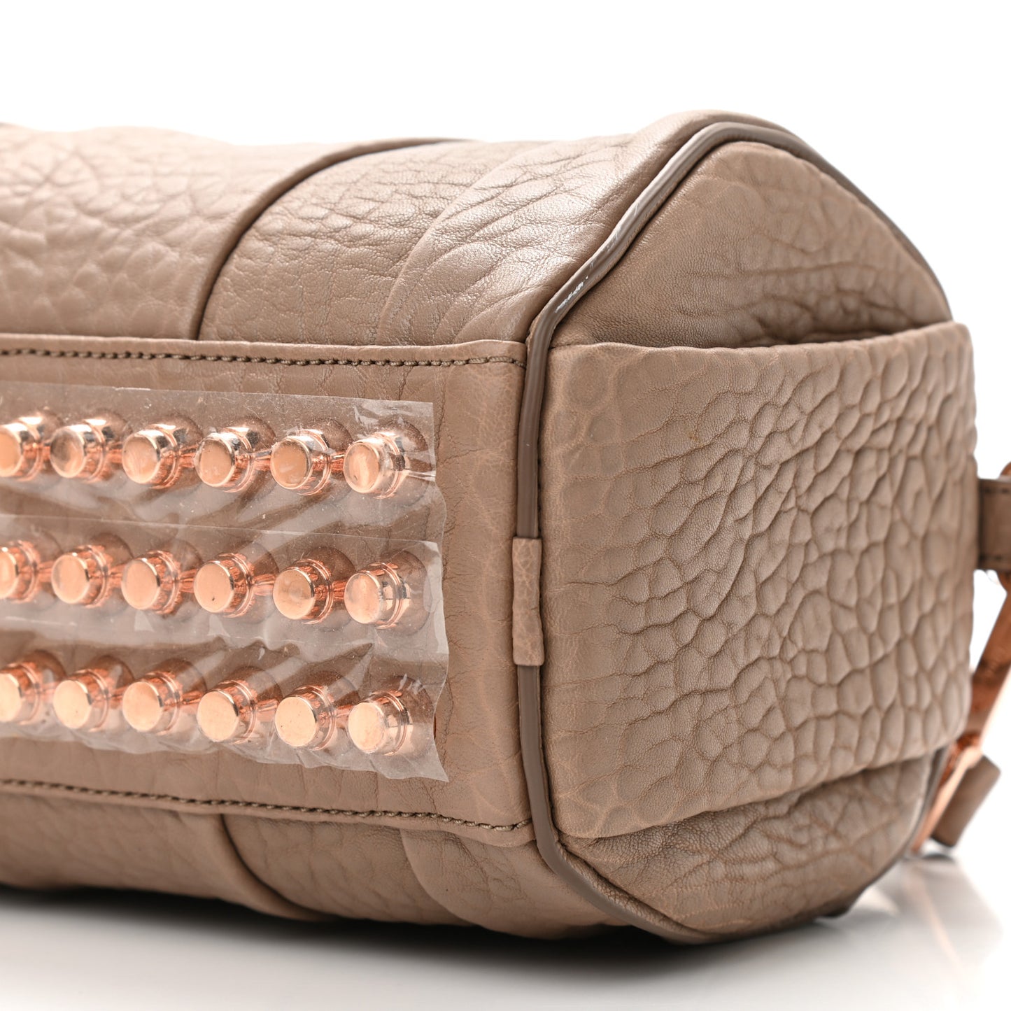 Pebbled Lambskin Mini Rockie Latte Rose Gold Hardware