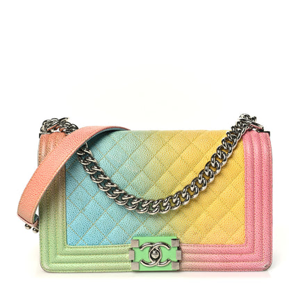 Chanel Caviar Quilted Medium Cuba Rainbow Boy Flap Multicolor Rainbow Boy Flap Multicolor 1 of 12