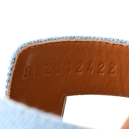 Hermes Denim Canvas Oran Sandals 36 Bleu Clair 9 of 11