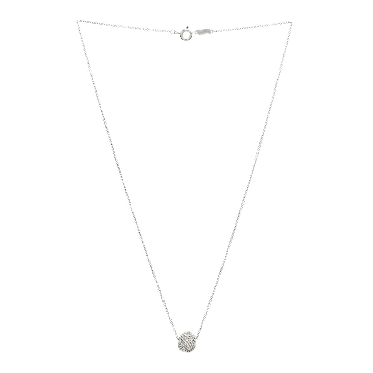 Tiffany Sterling Silver Twist Knot Pendant Necklace 3 of 5