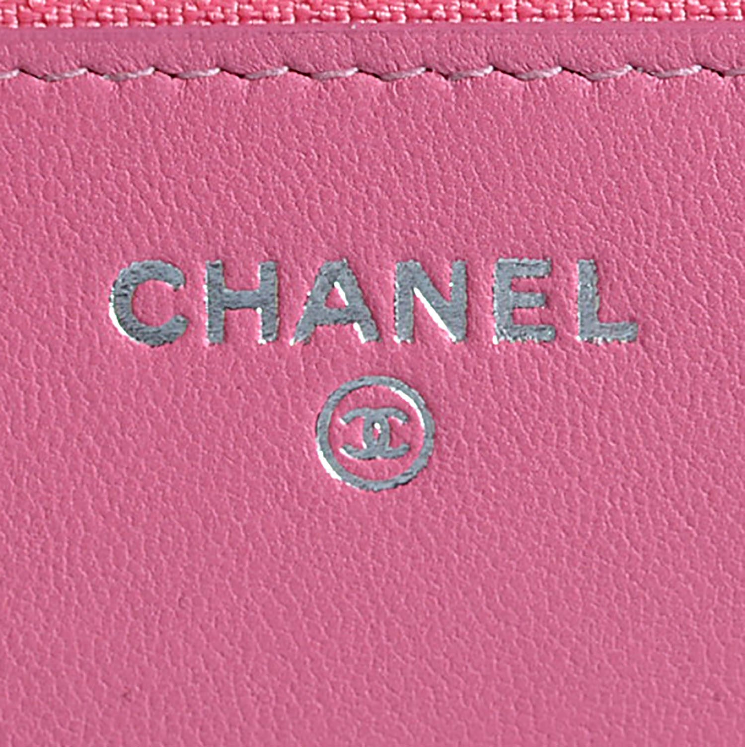 Chanel Faded Lambskin Quilted Zephyr Wallet on Chain WOC Dark Pink 6 of 8