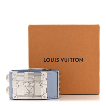 Louis Vuitton Calfskin So LV Cuff Bracelet 17 Light Blue 7 of 7