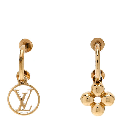 Louis Vuitton Brass Blooming Earrings Gold 1 of 6