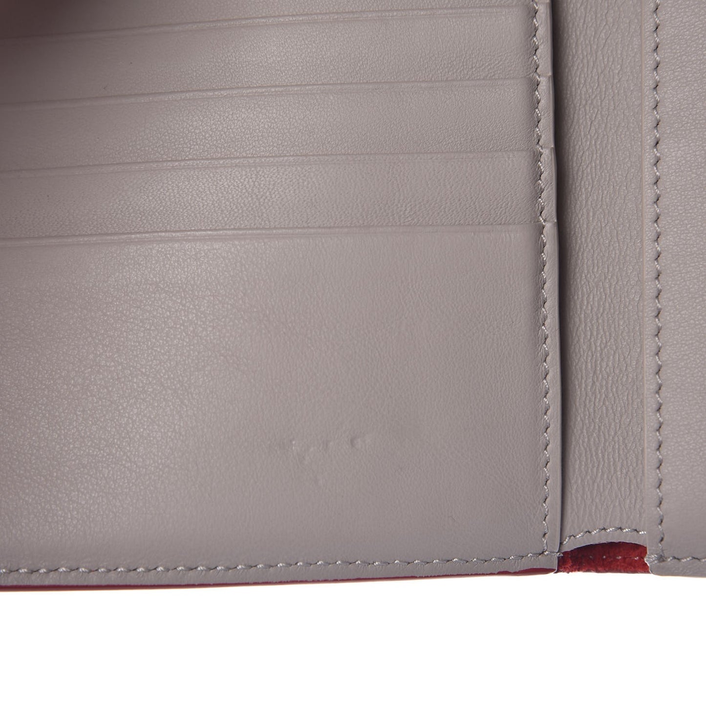Grained Calfskin Medium Multifunction Strap Wallet Pop Red
