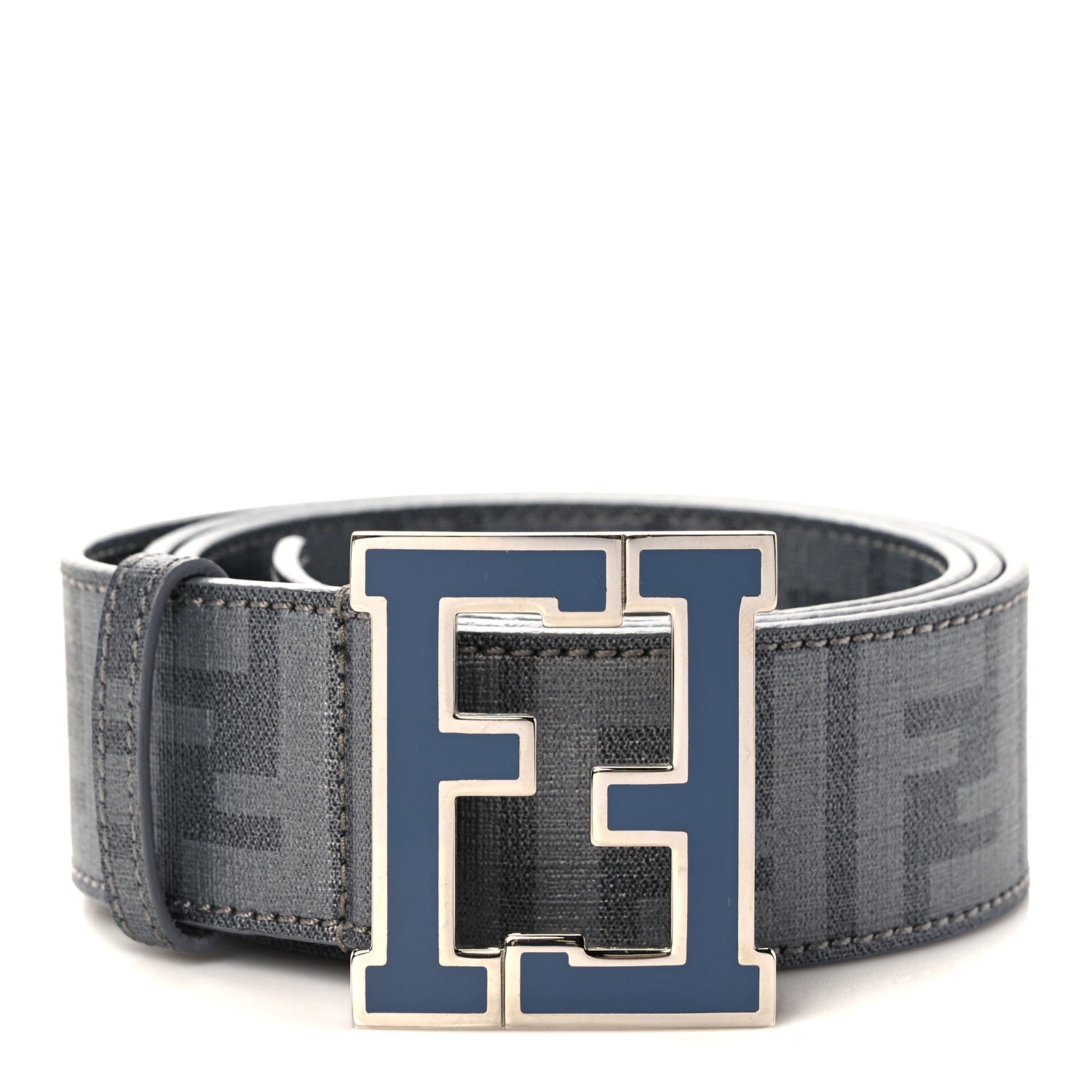 Fendi Zucca Spalmati College Belt 110 44 Grey Blue 1 of 4