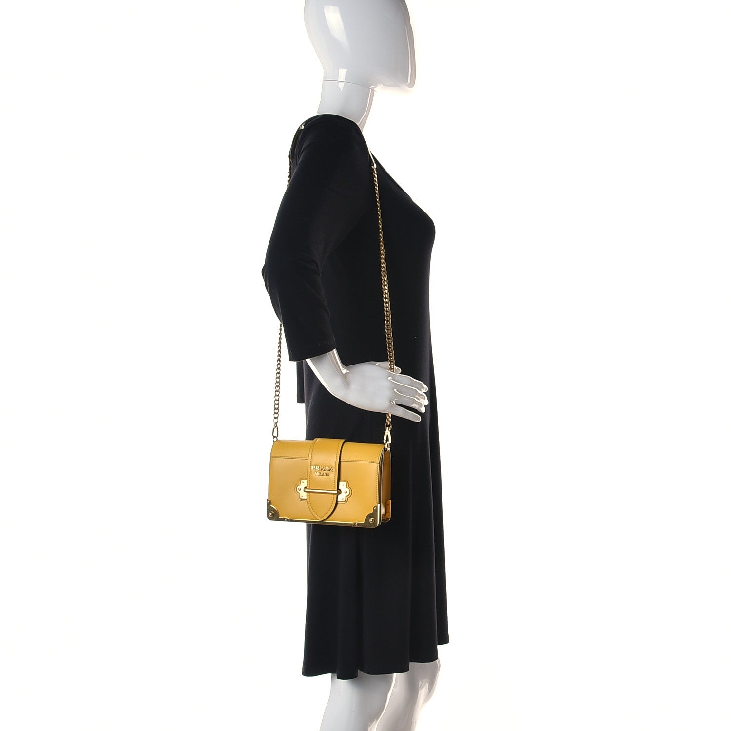 Prada Saffiano City Calf Cahier Bag Soleil 2 of 9