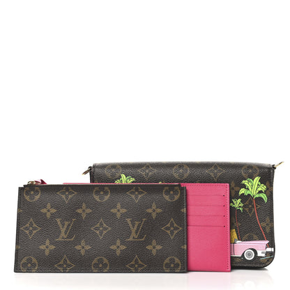 Louis Vuitton Monogram 2021 Christmas Animation Hollywood Pochette Felicie Chain Wallet Fuchsia 3 of 10