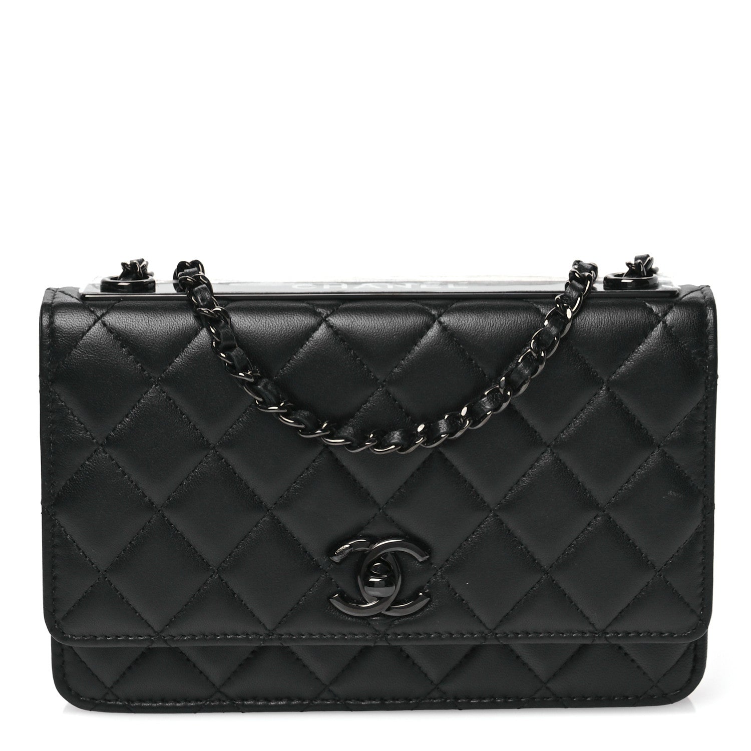 Chanel Lambskin Quilted Trendy CC Wallet On Chain WOC So Black 1 of 12