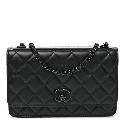 Chanel Lambskin Quilted Trendy CC Wallet On Chain WOC So Black 1 of 12