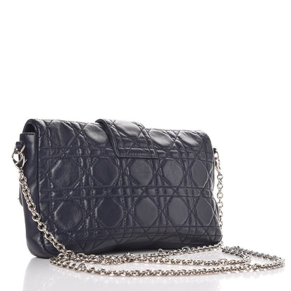 Christian Dior Lambskin Cannage New Lock Pouch Navy Blue 3 of 8