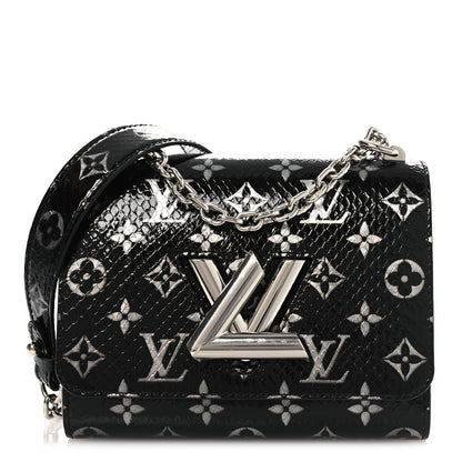 Louis Vuitton Snakeskin Monogram Twist Shoulder Bag PM Black 1 of 12