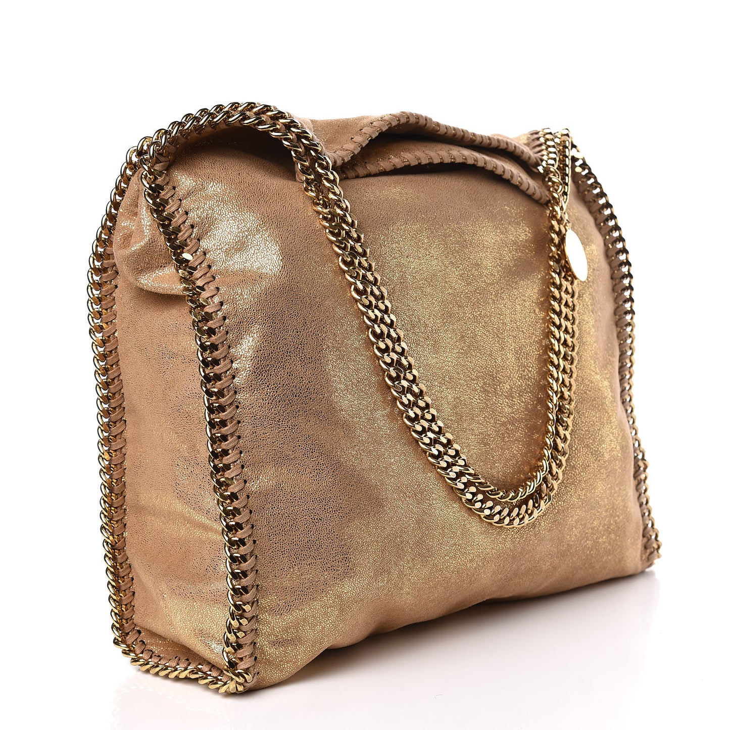 Metallic Shaggy Deer Big Falabella Tote Gold