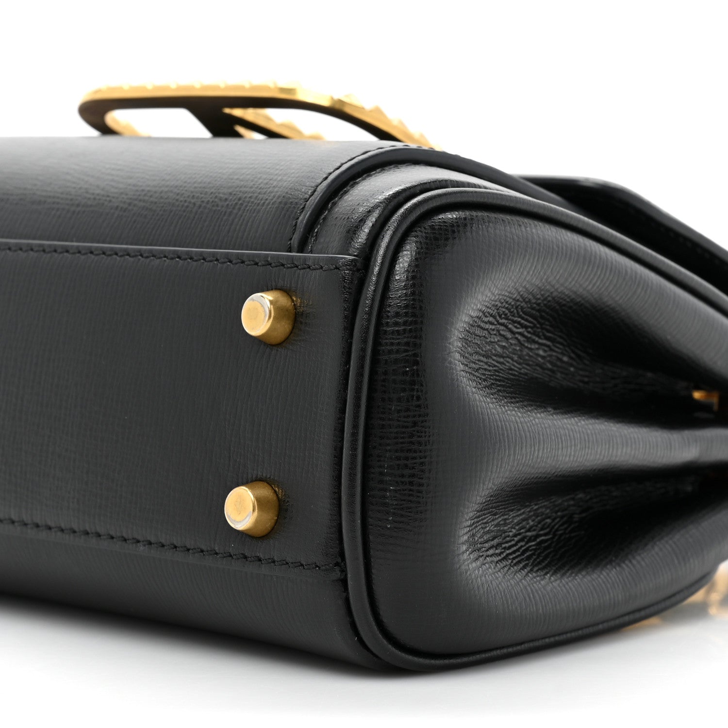 Valentino Garavani Grainy Calfskin Mini Rockstud Alcove Top-Handle Bag Black 9 of 13