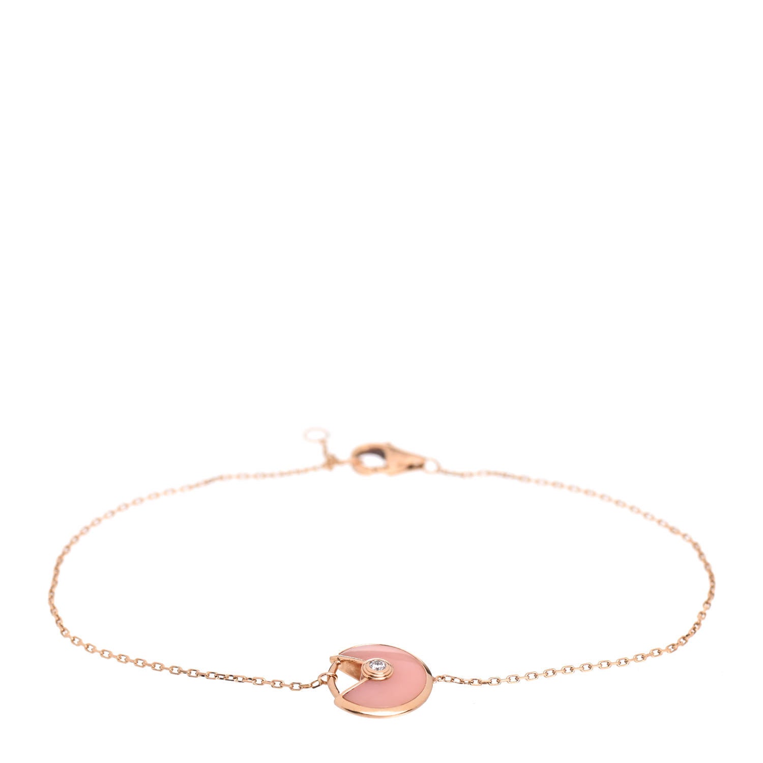 Cartier 18K Pink Gold Diamond Pink Opal Amulette de Cartier Bracelet 1 of 4