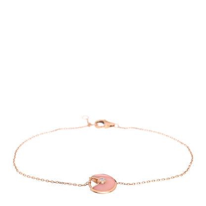 Cartier 18K Pink Gold Diamond Pink Opal Amulette de Cartier Bracelet 1 of 4