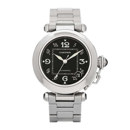 Cartier Stainless Steel 35mm Pasha C Automatic Watch Black 1 of 5