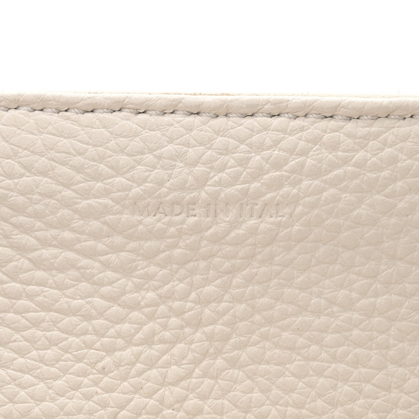 Grained Calfskin Small 16 Top Handle Bag White