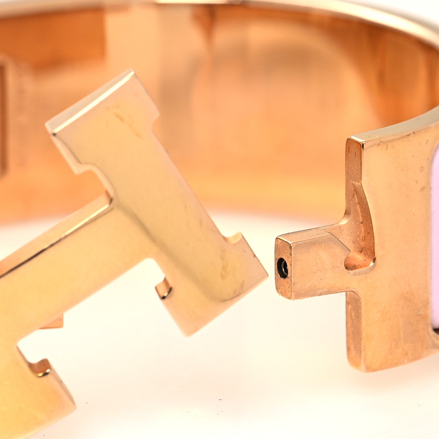 Enamel Wide Clic Clac H Bracelet PM Rose Dragee