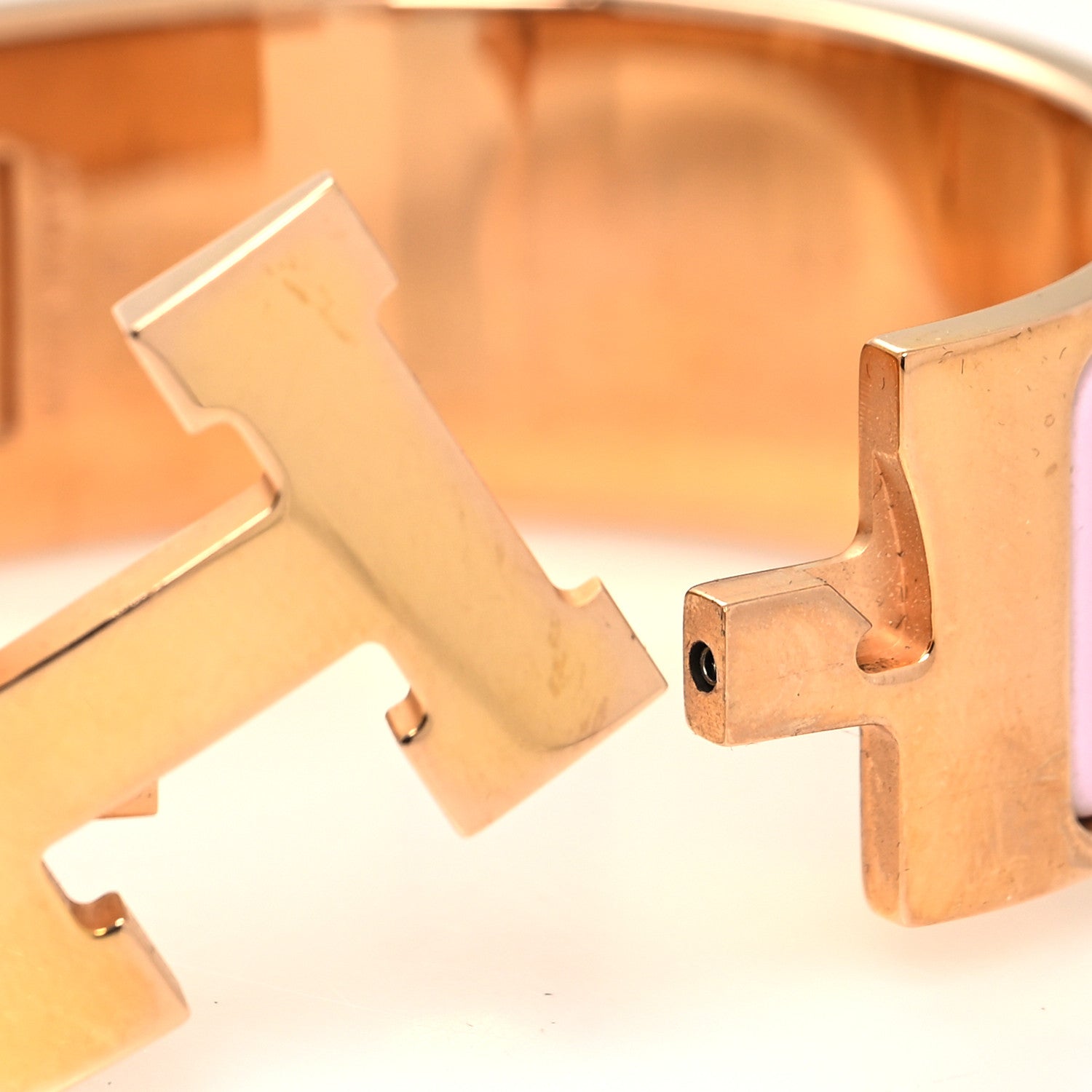 Hermes Enamel Wide Clic Clac H Bracelet PM Rose Dragee 4 of 5